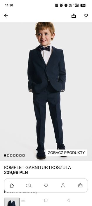 Garnitur chłopięcy H&M z koszulą r. 104