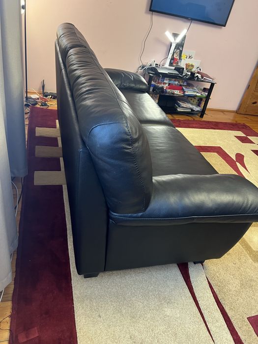Чорний Шкіряний Диван з натуральної шкіри з Данії