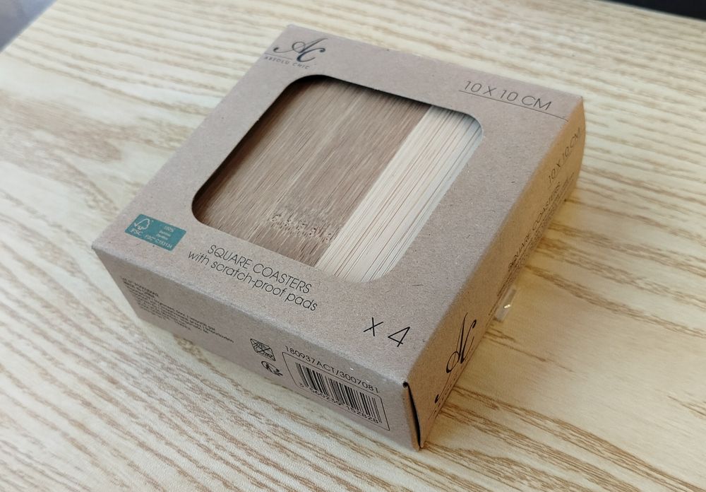 Podkładki pod kubek/szklankę 10x10cm - zestaw 4 sztuk