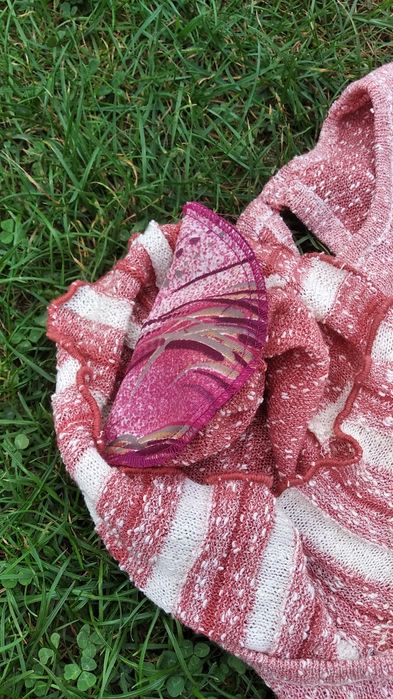 Sukienka z dzianiny pudrowy róż plisowany dół L