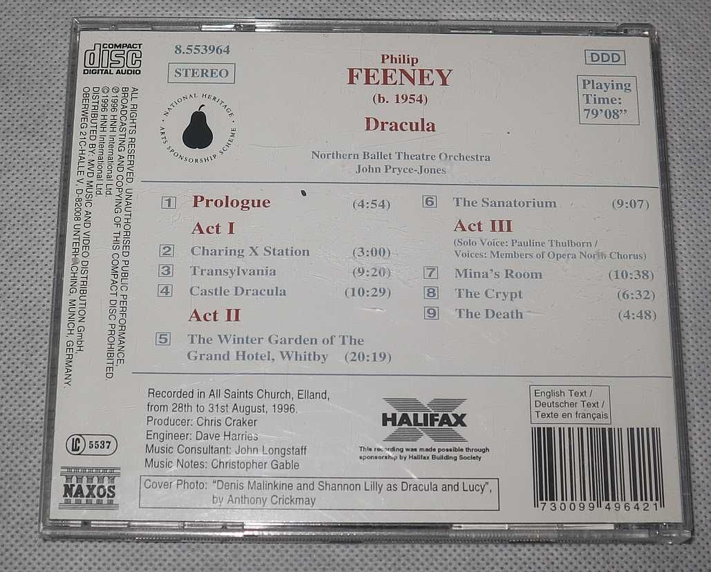 CD: Feeney - Dracula - Ballet in 3 Acts