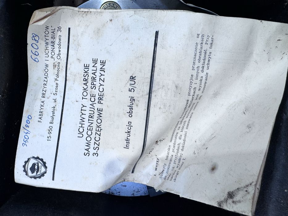 Uchwyt tokarski fi 200 model 3500