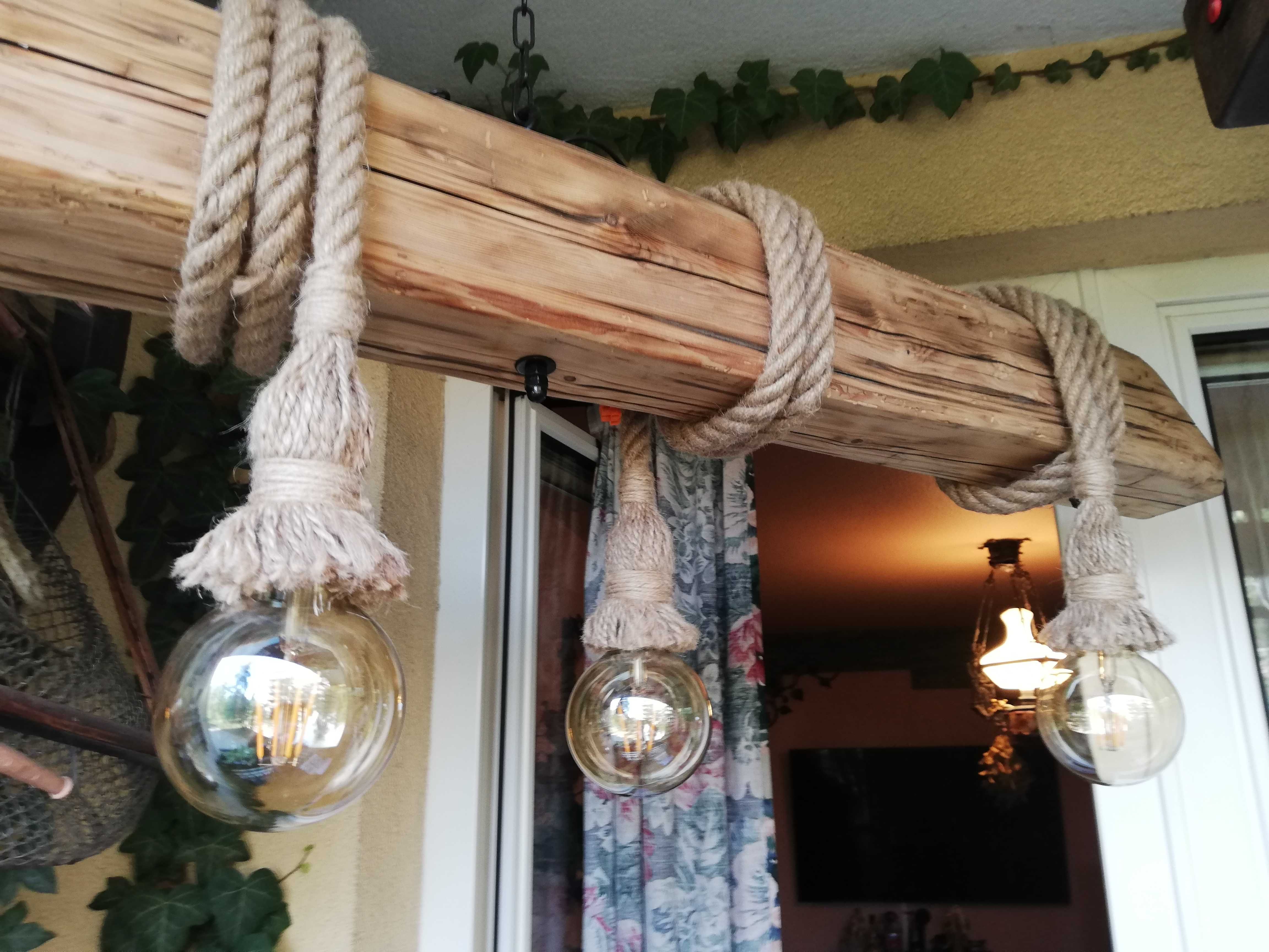 LAMPA ze starej BELKI niepowtarzalna  150cm wysyłka gratis