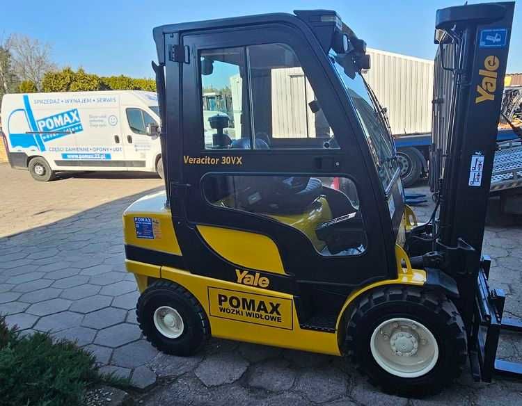 YALE GDP30VX wózek widłowy diesel kabina przesuw 3T UDT POMAX