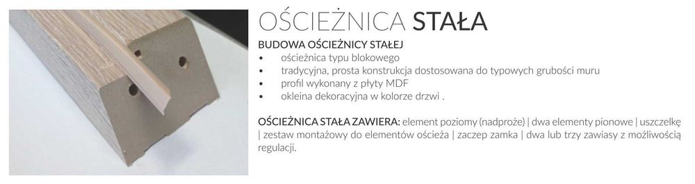 Futryną stała MDF  60/70/80/90/100/110/ 12 kolorów krótkie terminy