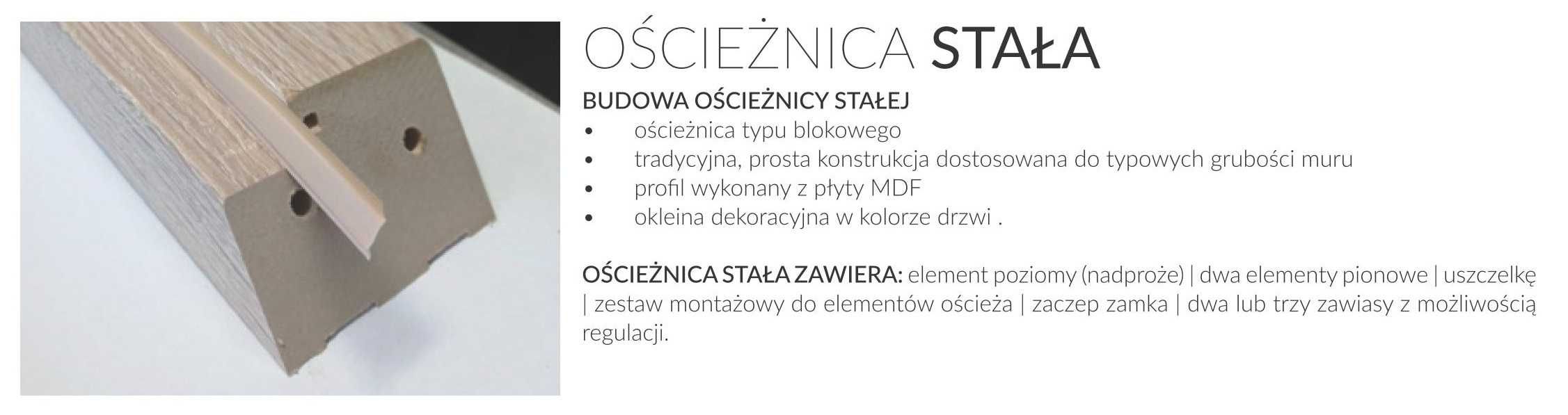 Futryną stała MDF  60/70/80/90/100/110/ 12 kolorów krótkie terminy