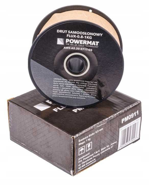 Drut SPAWALNICZY Samoosłonowy FLUX 0,8mm 1kg FCAW FLUX-0.8-1KG PM0911