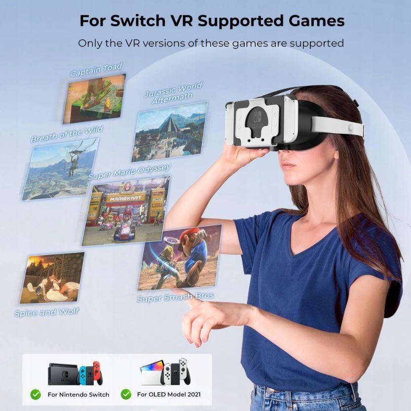 Zestaw VR DO SWITCH  Okukary OLED VR Regulowany pasek na głowe GOGLE