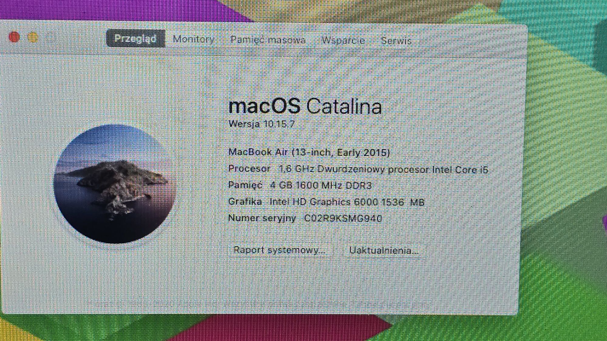Macbook Air 13,3' 100% Sprawny 4/128GB MacOS Catalina Gwarancja