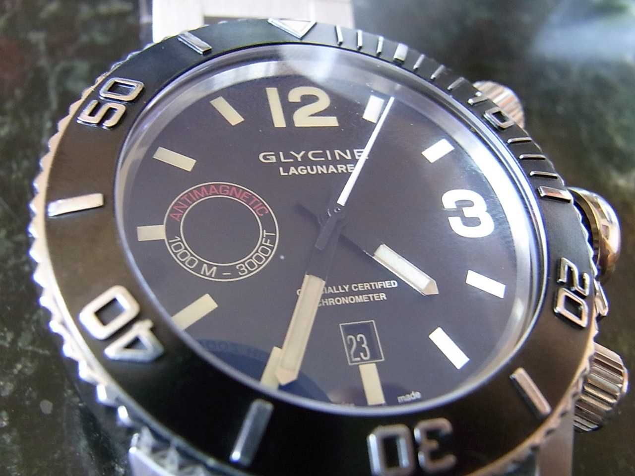 Glycine Lagunare 1000m nurek,automat 46mm.Komplet jak nowy ! TOP !