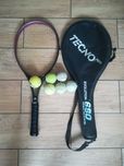 Rakieta tenisowa Tecno Pro 680 Double Tec System z piłkami