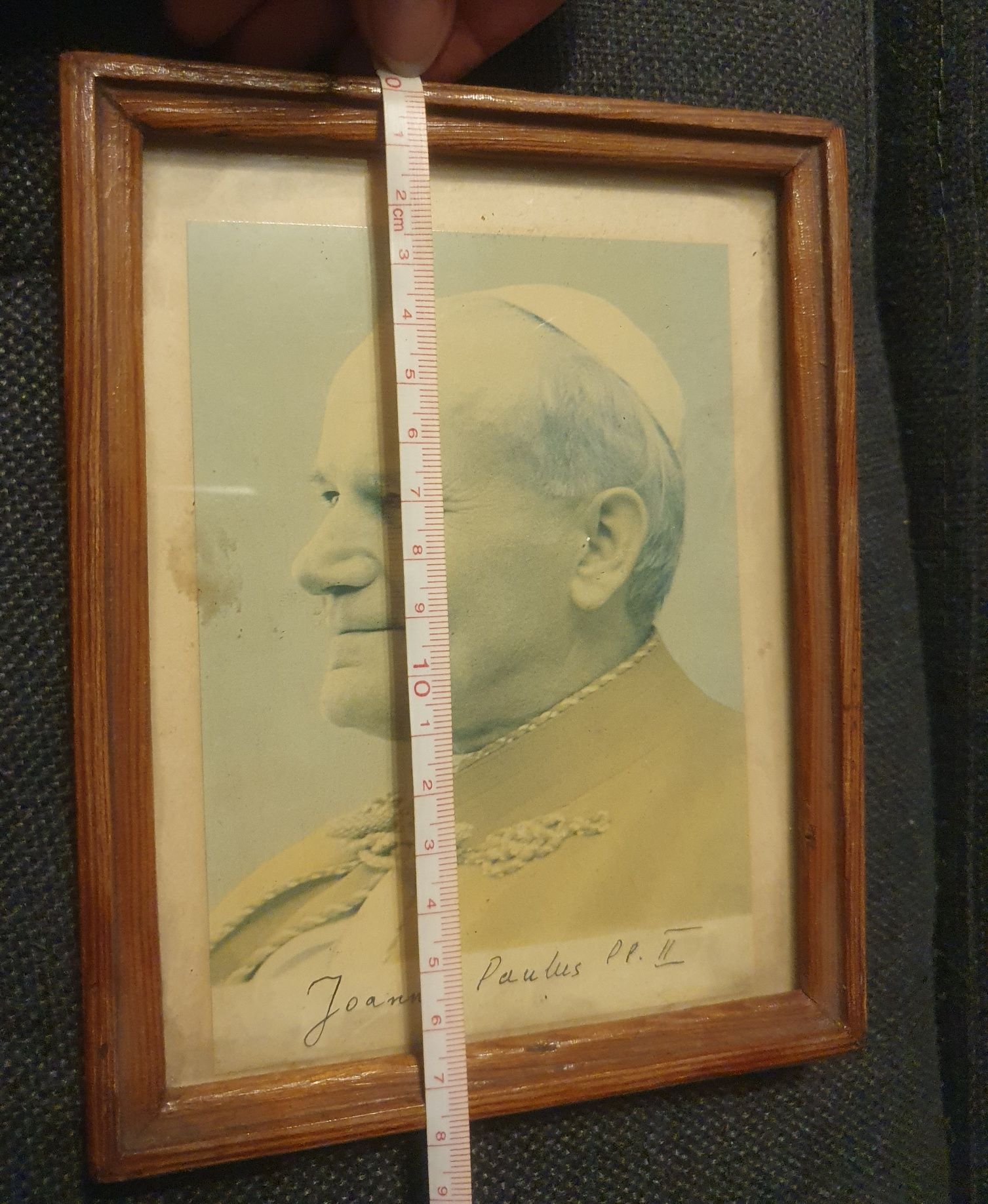 Stary obrazek w ramce Jan Paweł II