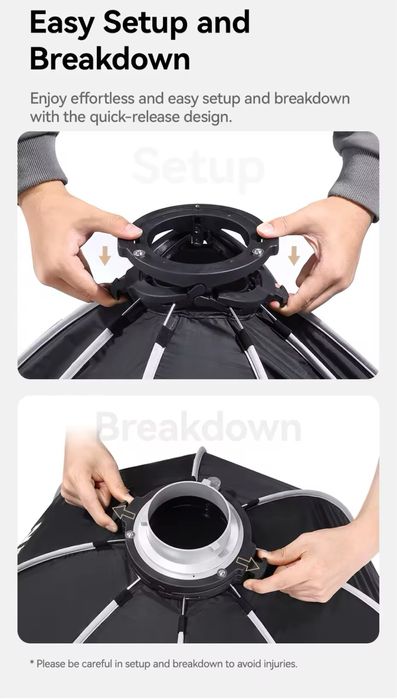 Софтбокс Ulanzi DS60 60 см з сотами і кріпленням Bowens для світла