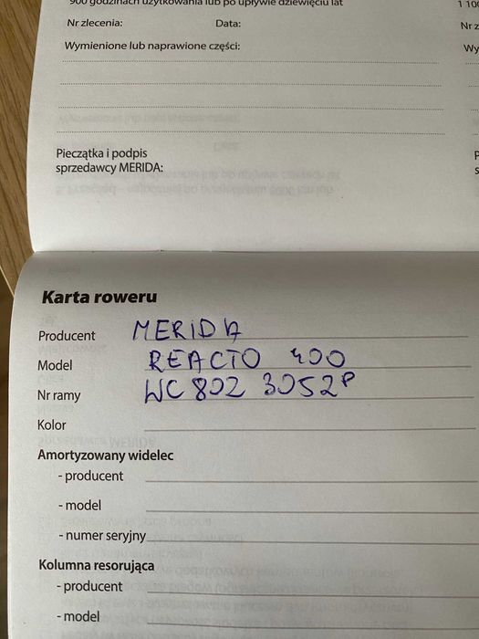 Rower Merida Reacto 400