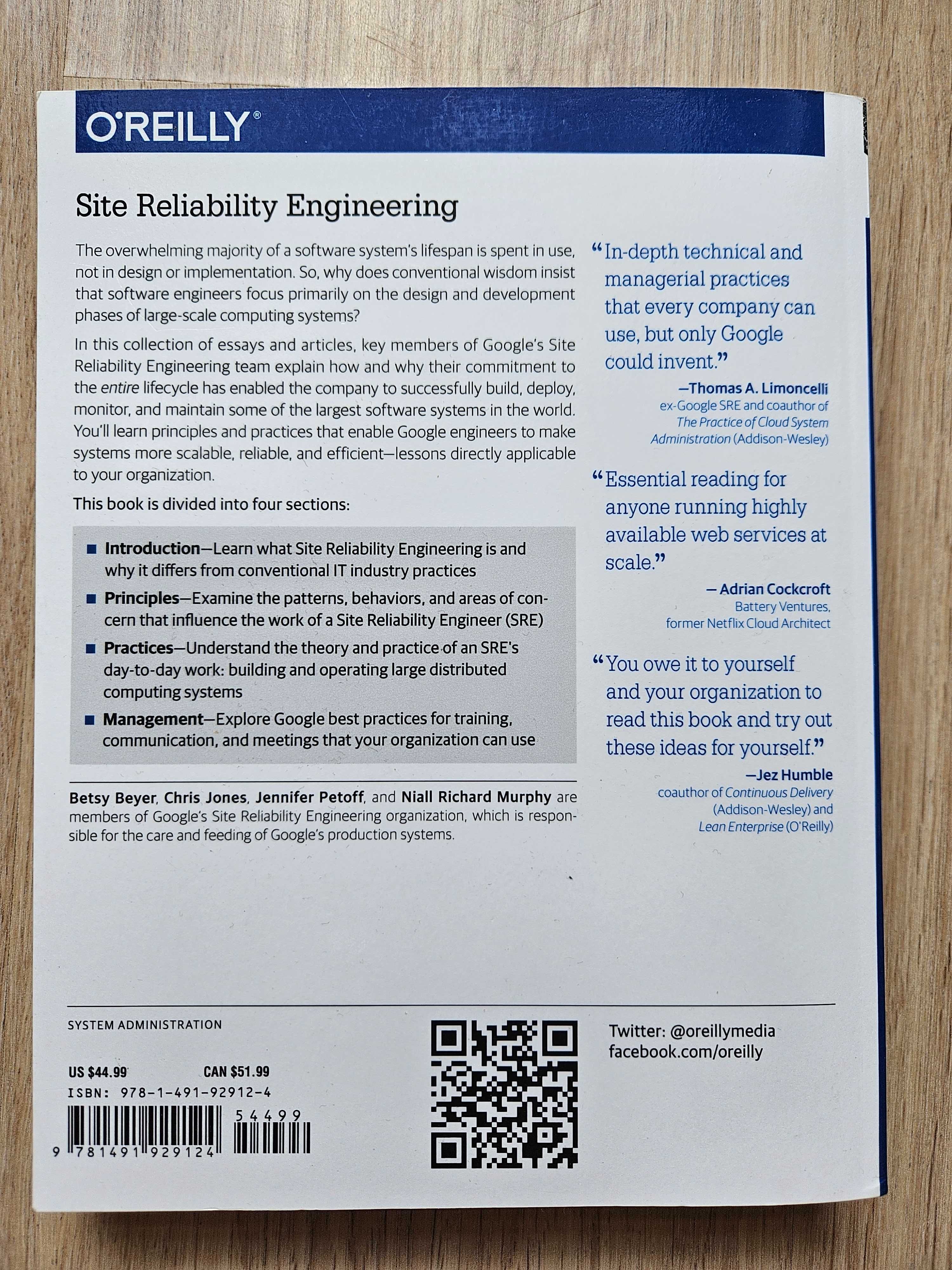 Książka O'Reilly Site Reliability Engineering: How Google... BDB! Eng.
