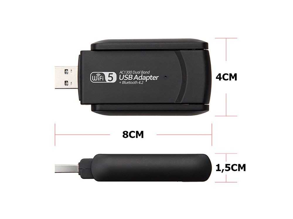 Karta sieciowa wi-fi adapter wifi usb dual 1300 Mbps DUAL BAND 2.4G 5G
