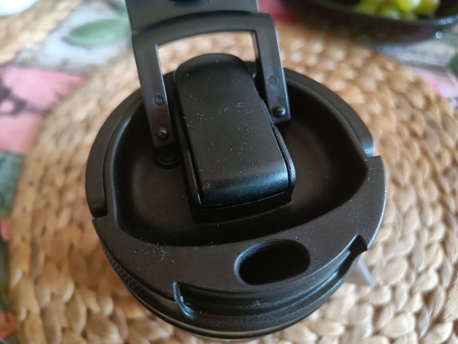 Kubek termiczny stalowy DUKA Resa 350 ml Czarny Termos Ze słom
