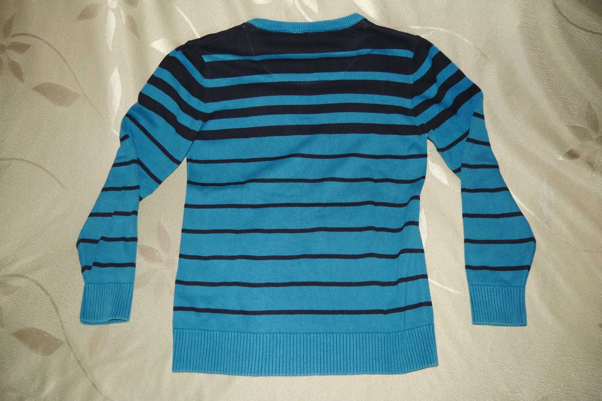 Sweter wizytowy elegancki szkolny granatowy niebieski C&A 134 / 140