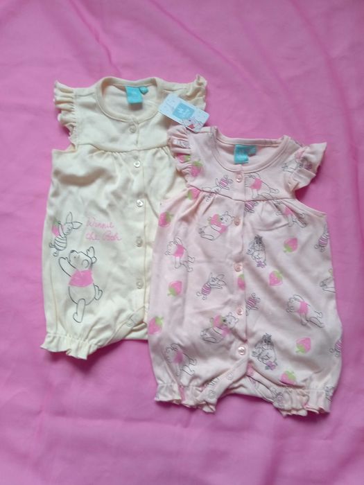 Nowy zestaw 2 szt rampersów dziewczęcych pajacyki Kubuś Puchatek  68