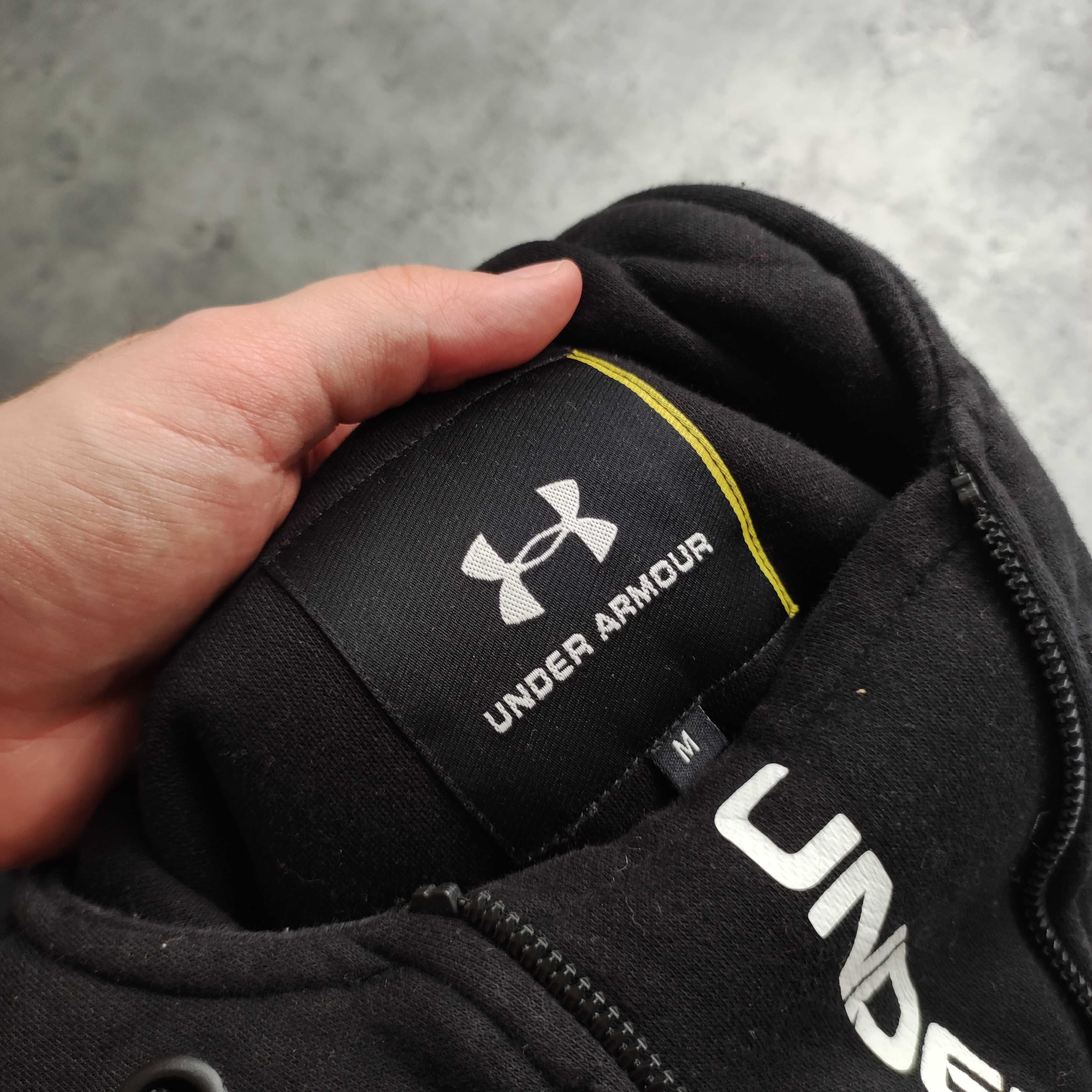 MĘSKA Bluza z Kapturem Rozpinana Czarna Sport GYM Under Armour Logo
