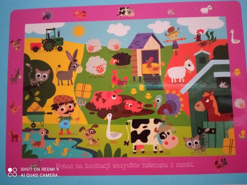 Puzzle 2+ Zielona Sowa 20 elementów zwierzęta na wsi kolorowanka