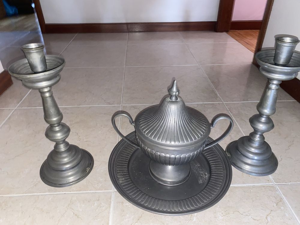 Conjunto decoraçao em Estanho