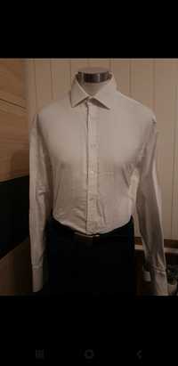 Koszula Next, rozmiar 43, XL, na spinki, biała, męska