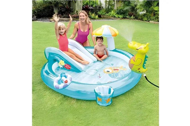 Ігровий центр басейн INTEX "Крокодил" з гіркою, в коробці 57165 р.201*