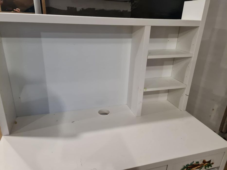 Biurko ikea Mickie białe z nadstawką 105x50