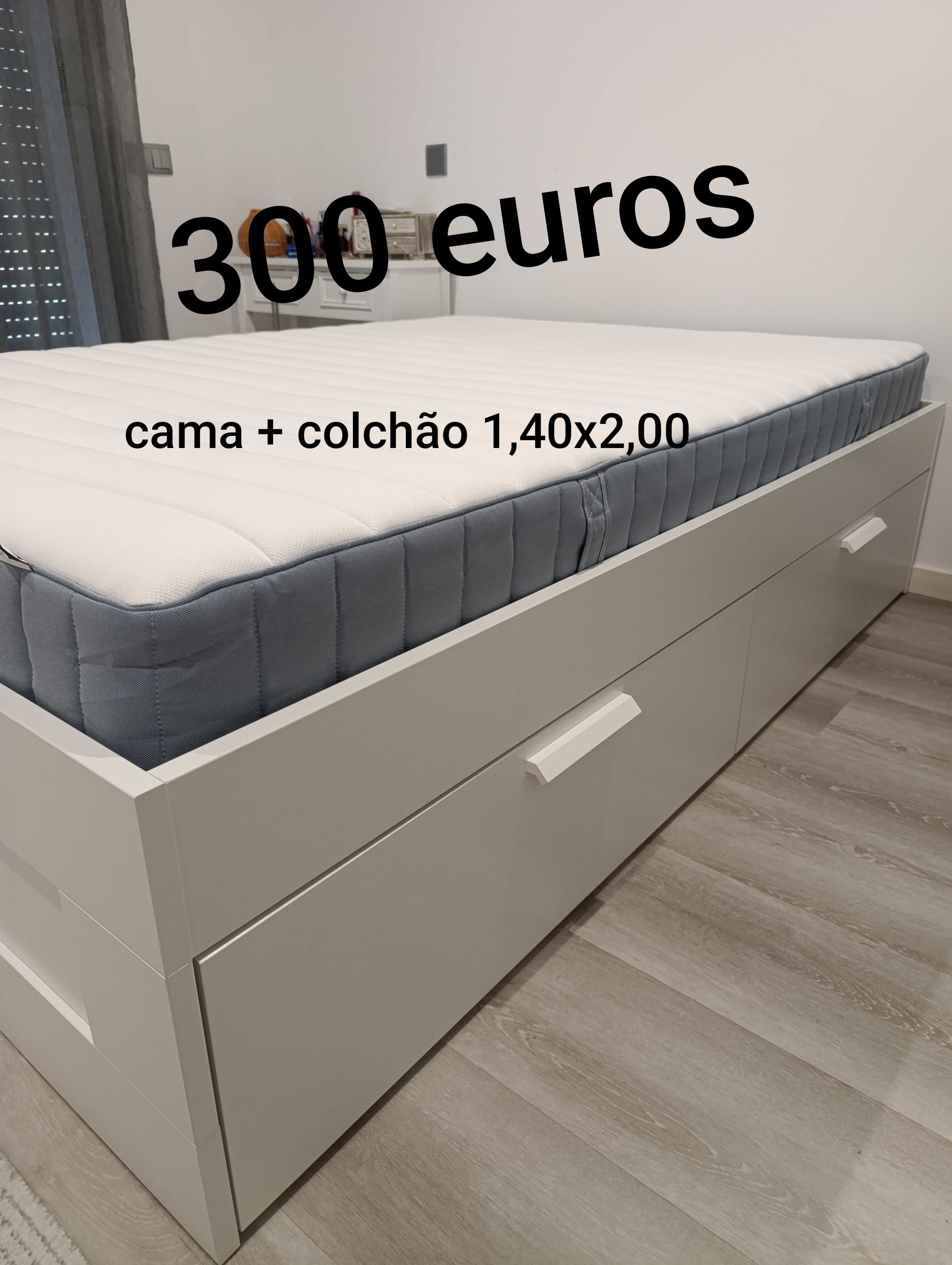 Cama e colchão semi novos