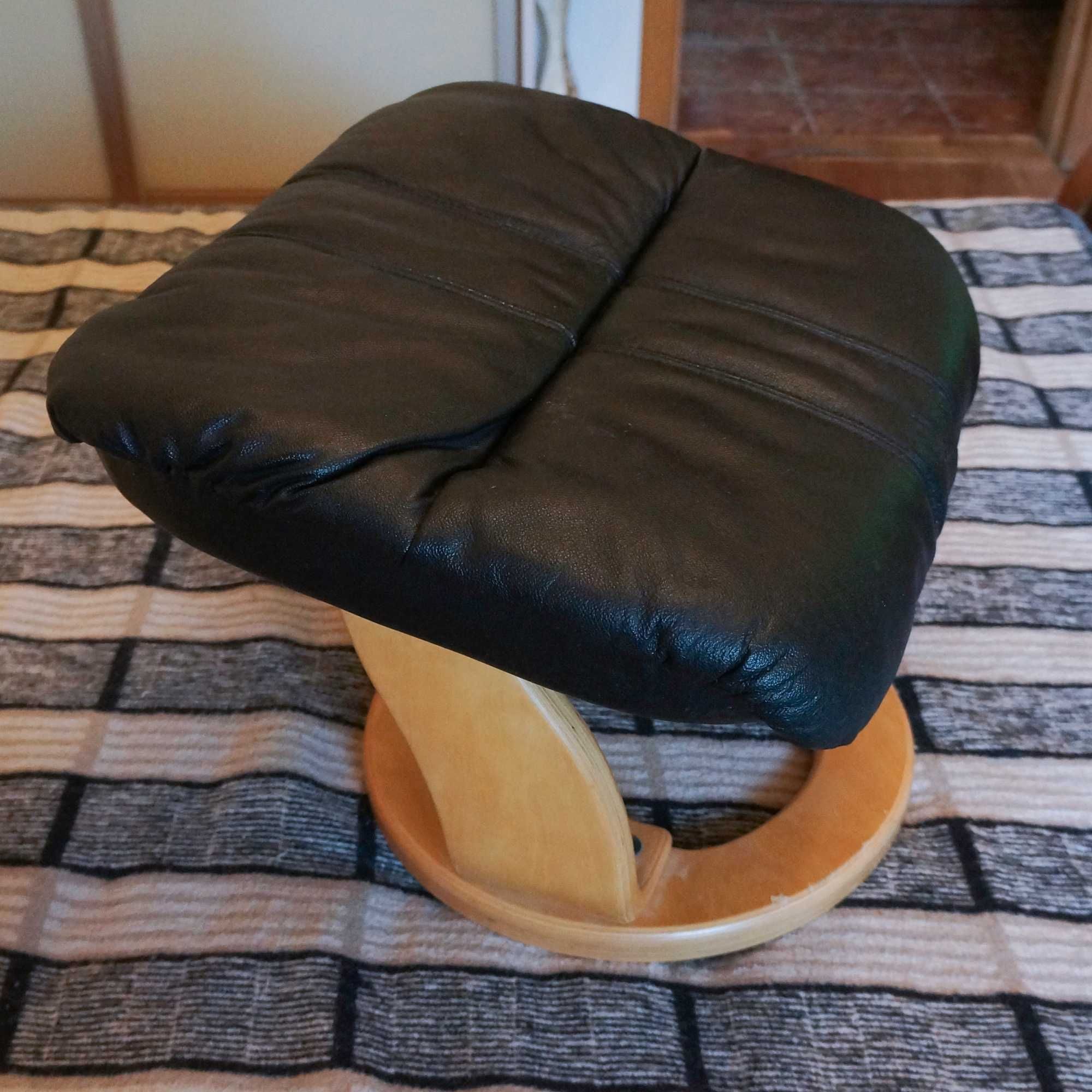 Кресло релакс подставка для ног натуральная кожа
