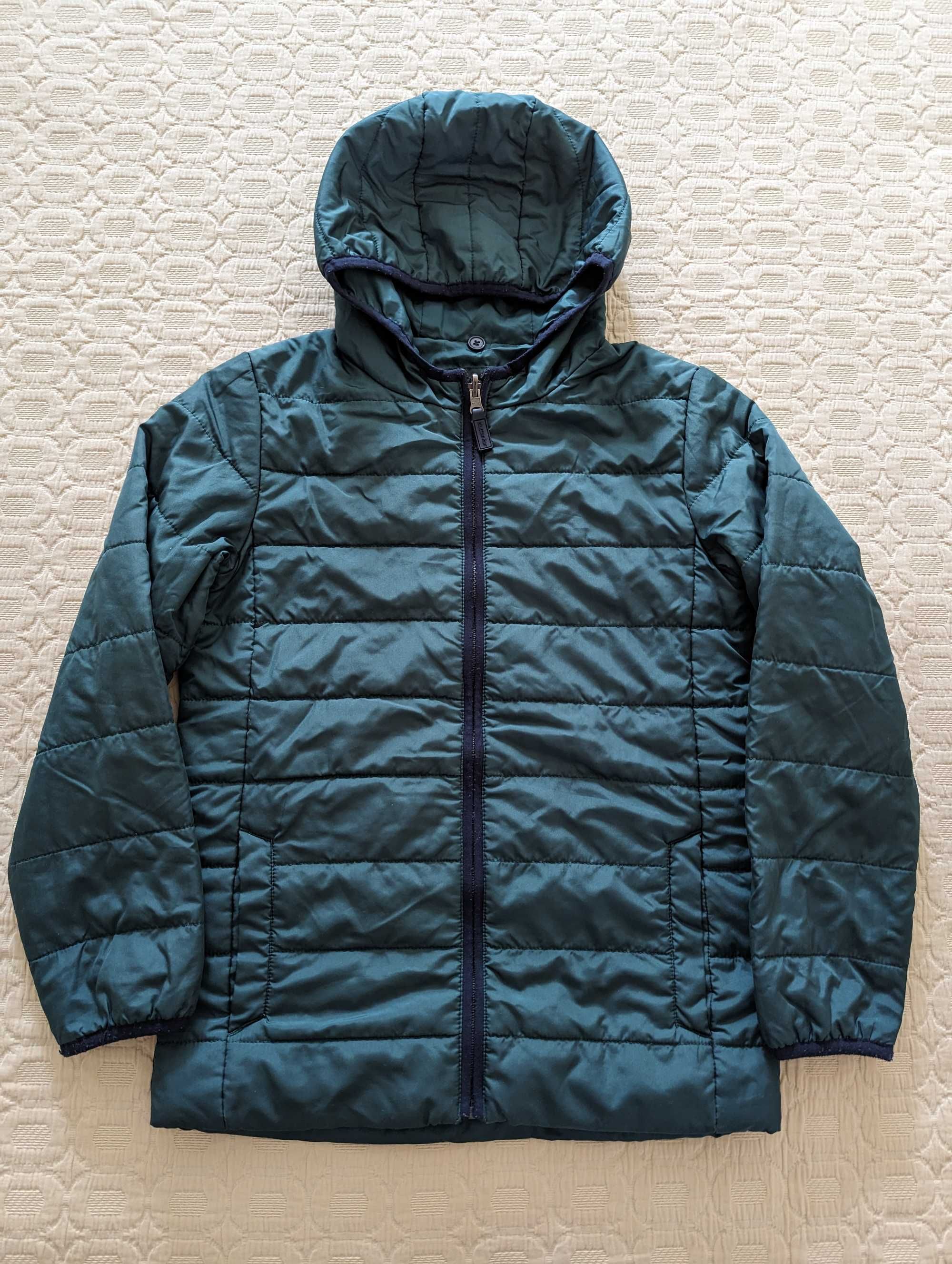 Бомбер на весну, зимняя двойная куртка на мальчика 11-12 лет, р.152