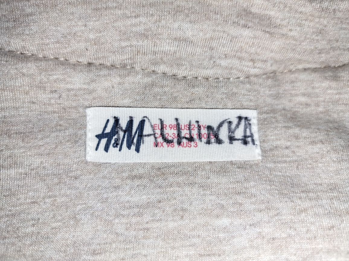 Kamizelka bezrękawnik H&M miś odpinany kaptur r.98. Stan idealny