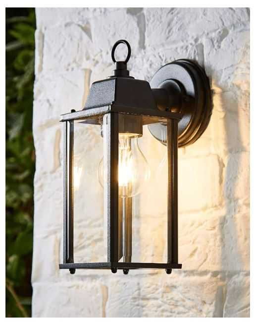 Kinkiet/latarnia montowana na ścianie, kolor czarny, E27 CGC