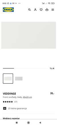 Front szuflady Ikea veddinge biały nowy