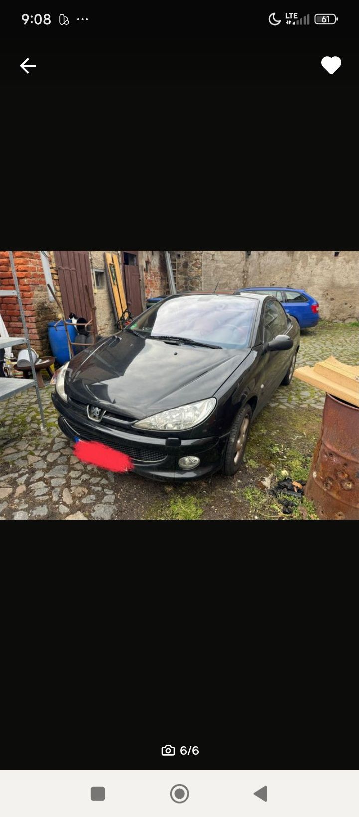 Peugeot 206 CC Cabrio skóra 2004