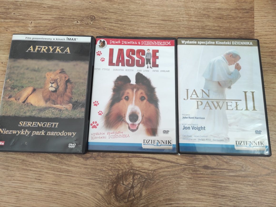 Płyty DVD Lassie Serengeti Jan Paweł II