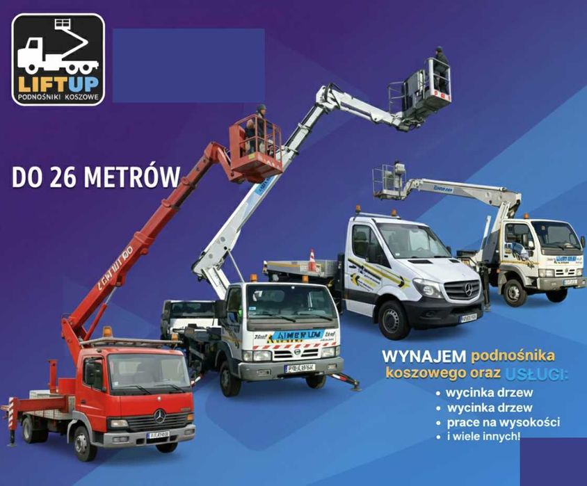Podnośnik koszowy Swarzędz 0 -26 m - Polecam! Tanio! drony! Wysięgnik