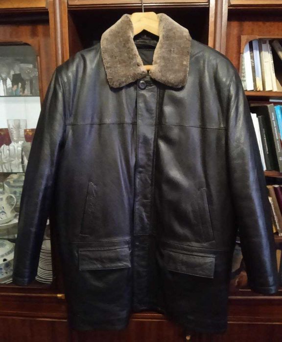 Шкіряна зимова куртка чоловіча,  р. 5XL/58