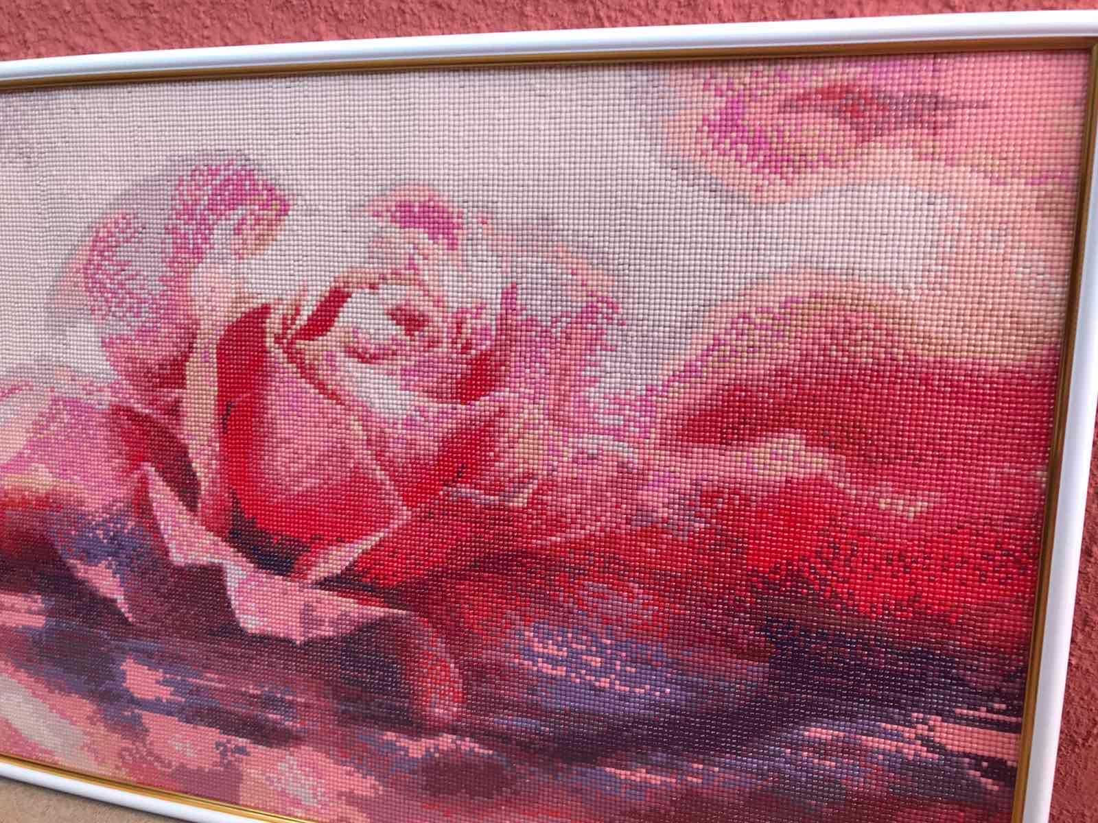 Картина Лавандова троянда, алмазна вишивка. Ручна робота