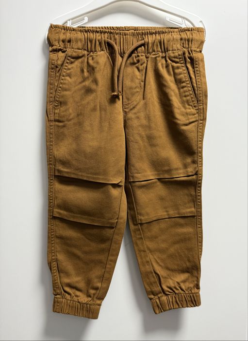 Nowe spodnie chłopięce H&M r. 92, brązowe joggery karmelowe