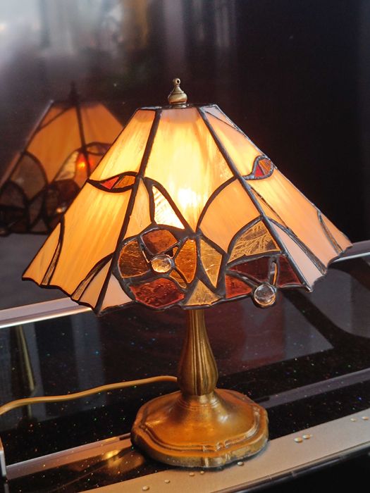 Lampa ,, Tiffany " witraż , sześciobok - klosz