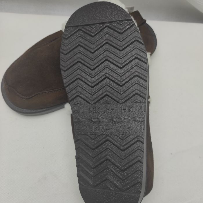 Kapcie męskie ocieplane rozmiar 42, wkładka 26 cm, brąz