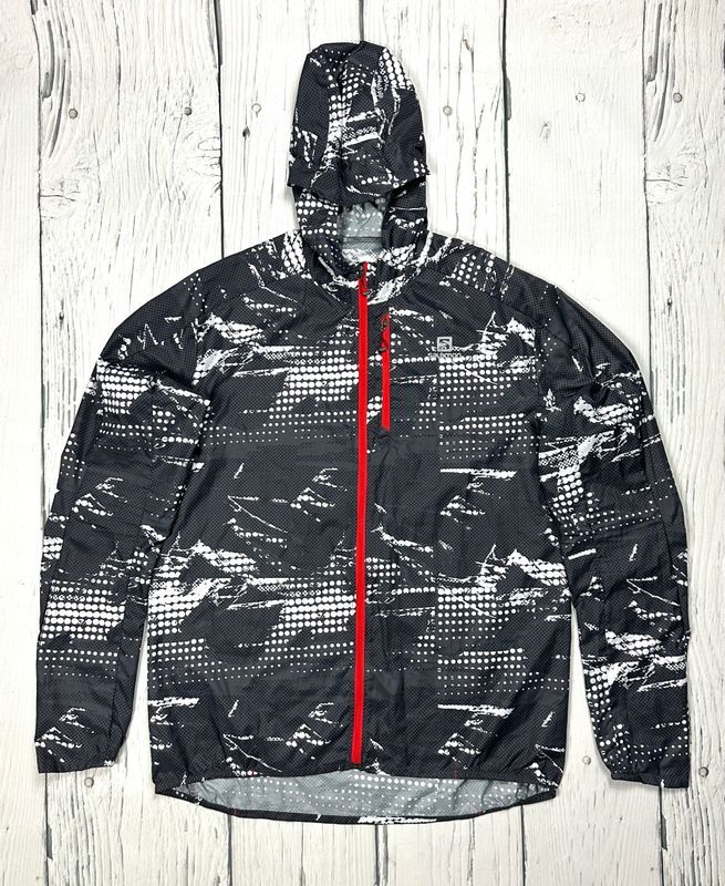 Salomon Fast Wing Graphic Cienka Kurtka Wiatrówka Męska Logowana r. XL