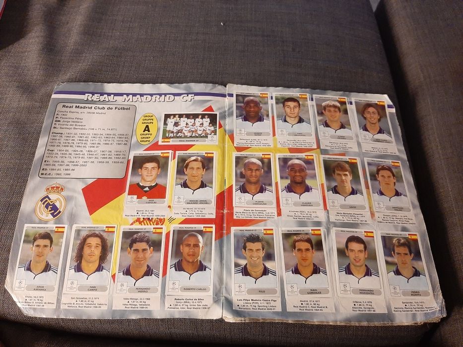 Caderneta de cromos Champions League 2000/01 completa