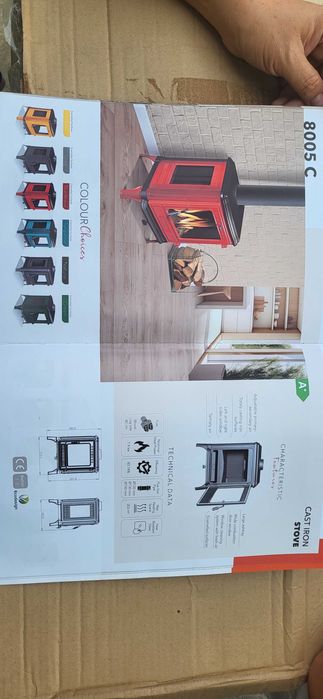 Камін піч буржуйка  Hosseven 8005-c  беж 10 kw