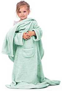 Детский плед с рукавами и карманом для ног 90х105 см