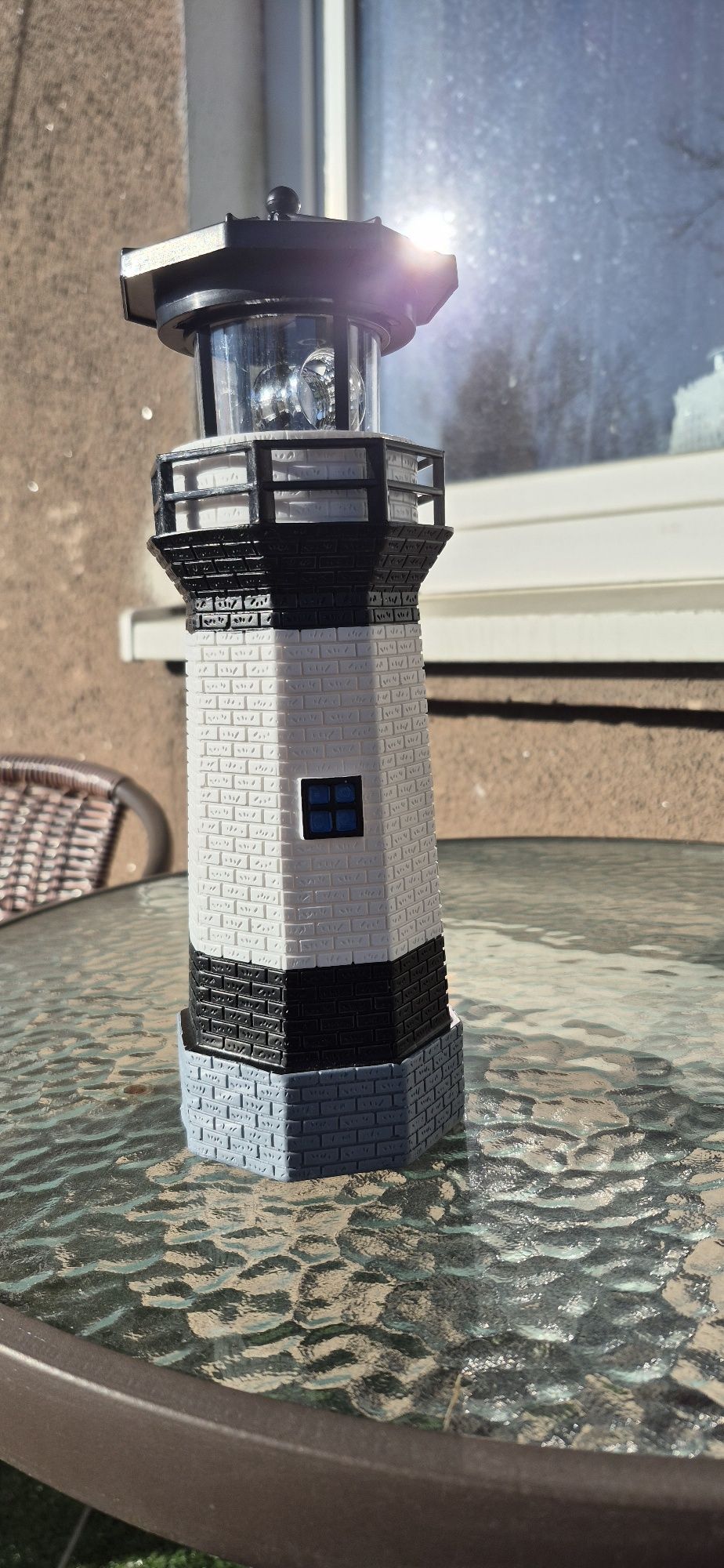 Lampa solarna led latarni morskiej do oczka wodnego obrotowa 360