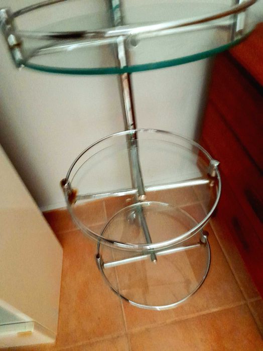 ESTANTE/Organizador em Vidro e inox giratória