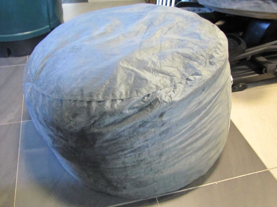 Pufa worek do siedzenia z pianki szary Sofa Sack welurowy